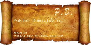 Pukler Domicián névjegykártya